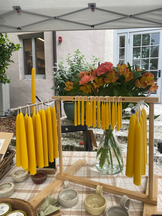 Florida Beeswax Hand-Dipped Taper Candles - 2 Pack