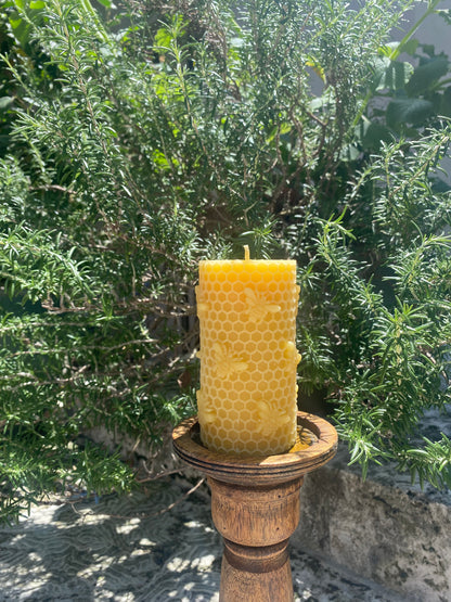 Honeycomb - Florida Beeswax Pillar Candle