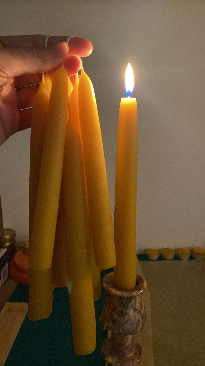 Florida Beeswax Hand-Dipped Taper Candles - 2 Pack