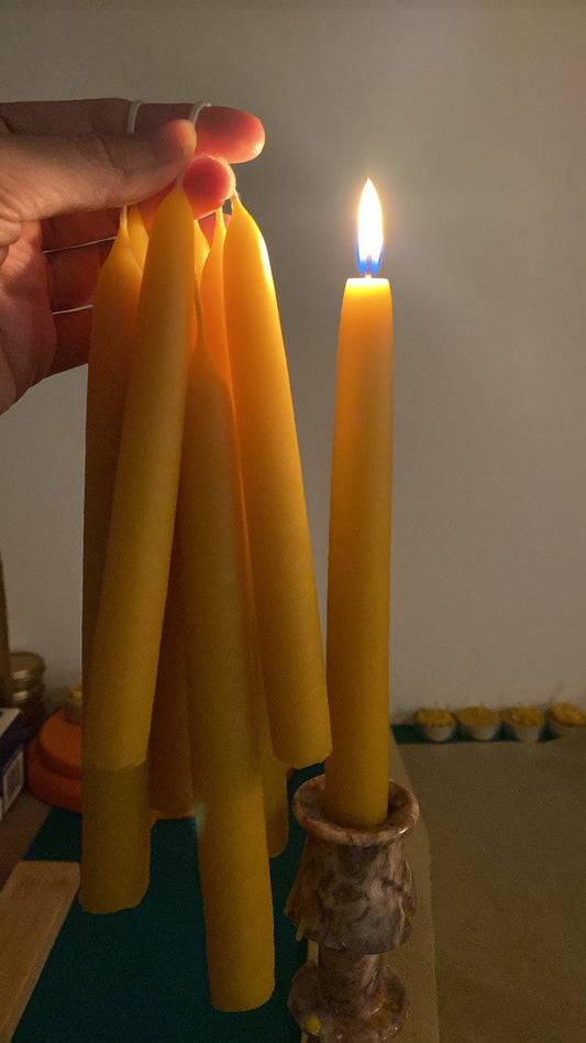 Florida Beeswax Hand-Dipped Taper Candles - 2 Pack