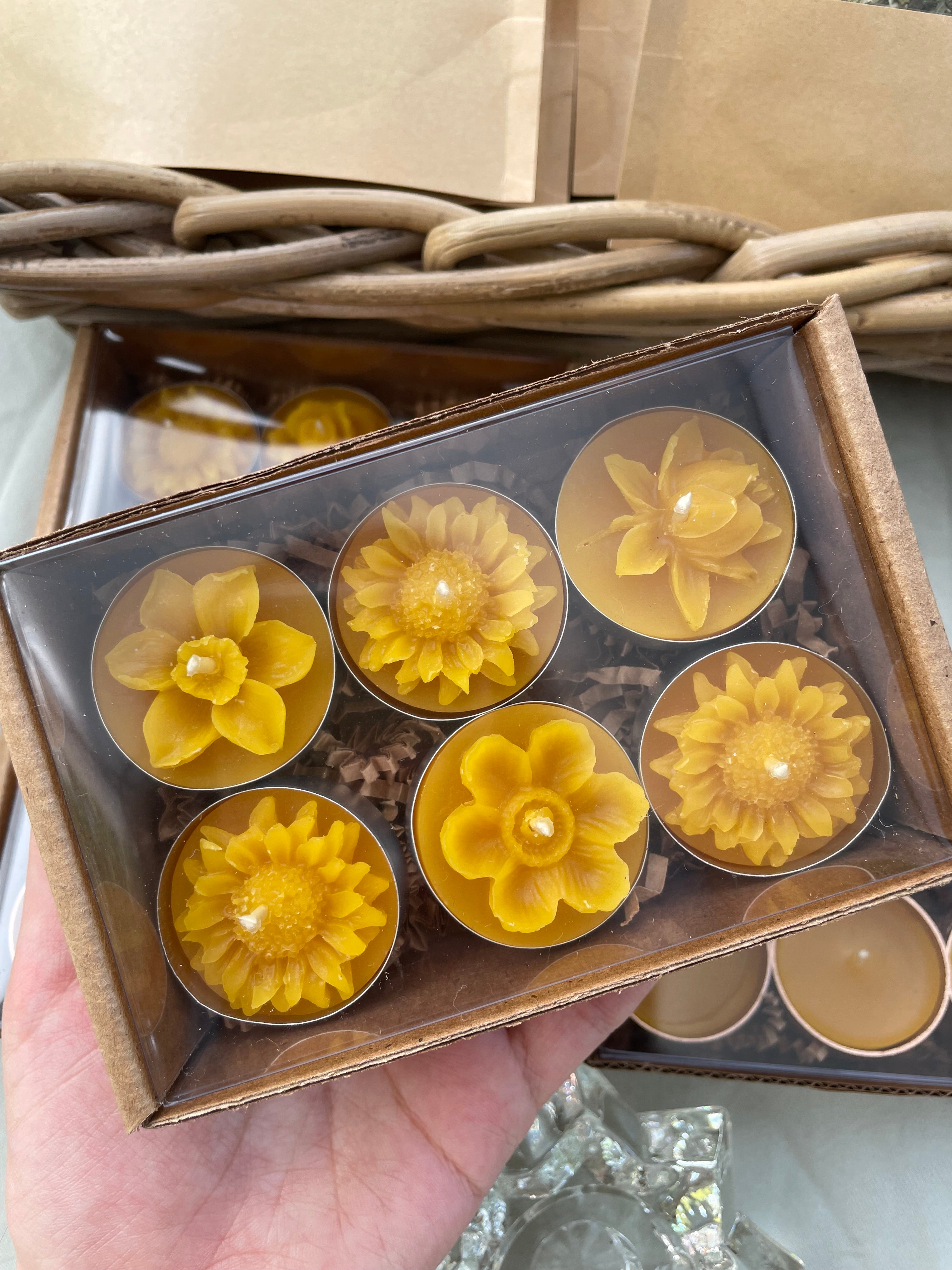 Decorative Garden Beeswax Tealight Candles - 6 Pack – Primrose