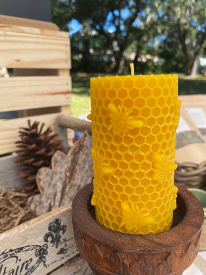 Honeycomb - Florida Beeswax Pillar Candle