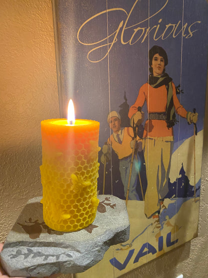 Honeycomb - Florida Beeswax Pillar Candle