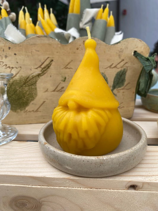 Garden Gnome - Florida Beeswax Pillar Candle