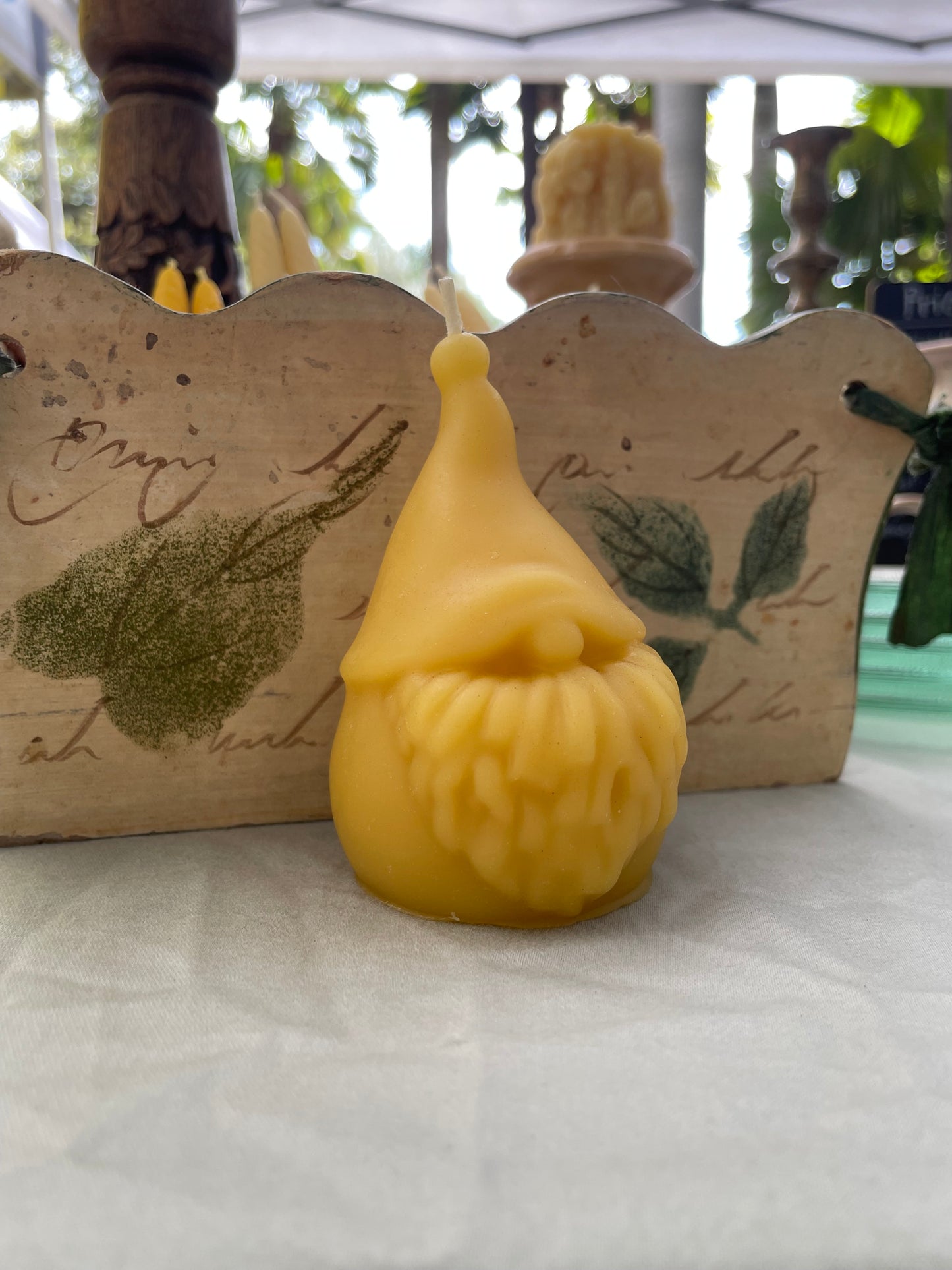 Garden Gnome - Florida Beeswax Pillar Candle